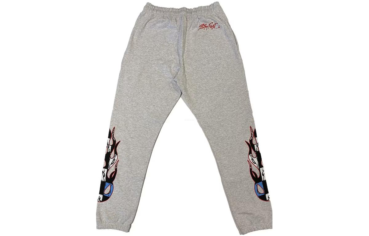 Lookbook Chrome Hearts SS23 標誌抽繩中腰針織灰色慢跑褲。 CH-000015