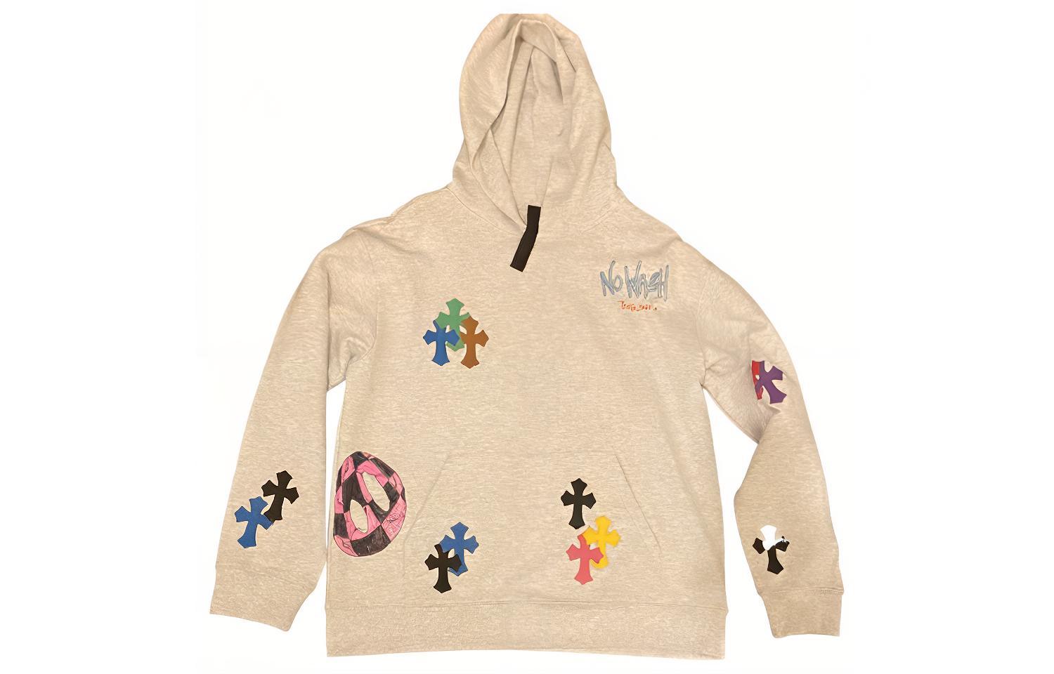 Chrome Hearts SS23 Logo Patch Pullover Hoodie Beige Long Sleeve CH-00001598