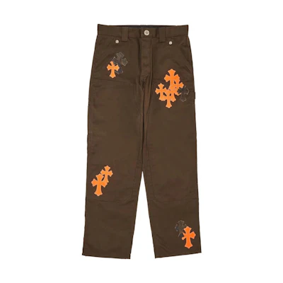 Chrome Hearts SS23 Logo Patch Work Pants Brown for Men. 1383-1FW230203CPCPB-ROW