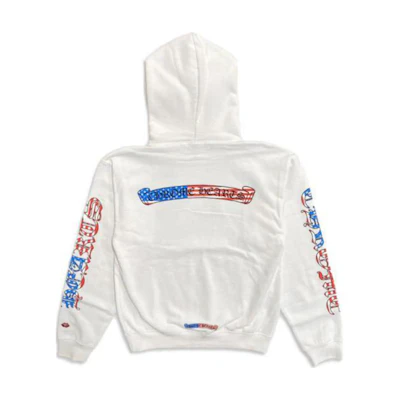 Chrome Hearts SS23 Logo Print White Hoodie Long Sleeve Pullover CH-000081
