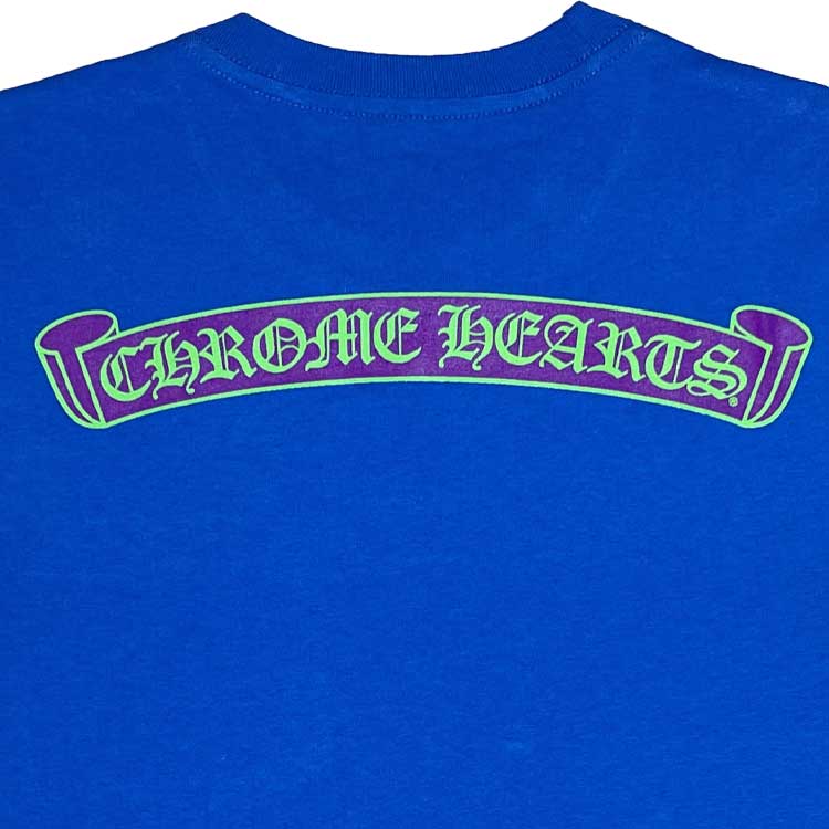 Purchase クロムハーツ SS23 スクロールプリント ブルー ユニセックス 半袖Tシャツ. 202308073