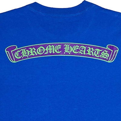 クロムハーツ SS23 スクロールプリント ブルー ユニセックス 半袖Tシャツ. 202308073 Purchase クロムハーツ SS23 スクロールプリント ブルー ユニセックス 半袖Tシャツ. 202308073