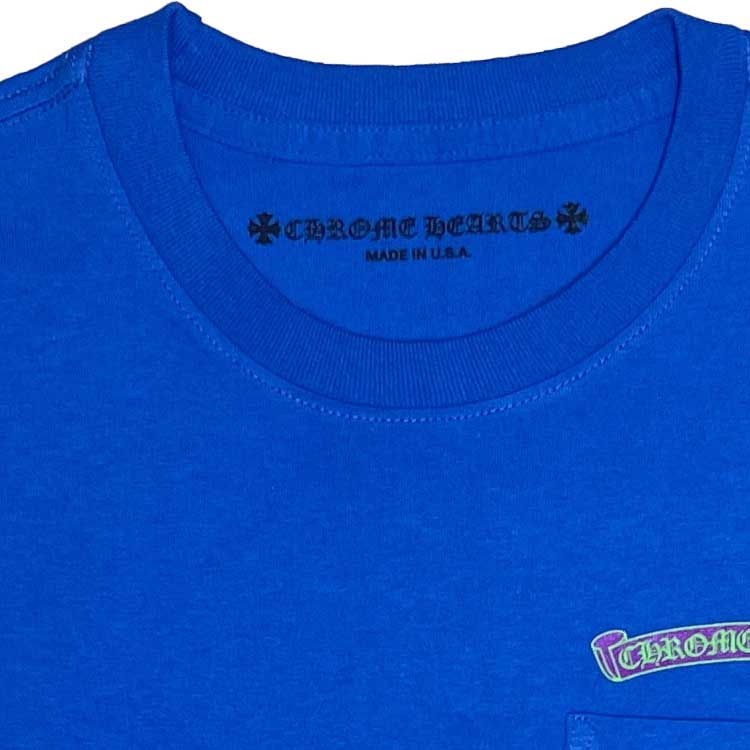 Details for クロムハーツ SS23 スクロールプリント ブルー ユニセックス 半袖Tシャツ. 202308073