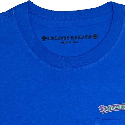 クロムハーツ SS23 スクロールプリント ブルー ユニセックス 半袖Tシャツ. 202308073 Details for クロムハーツ SS23 スクロールプリント ブルー ユニセックス 半袖Tシャツ. 202308073