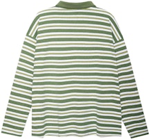 Chrome Hearts SS23 Striped Logo Embroidered Long Sleeve Polo Shirt Green CH-036007303 Chrome Hearts SS23 Striped Logo Embroidered Long Sleeve Polo Shirt Green CH-036007303