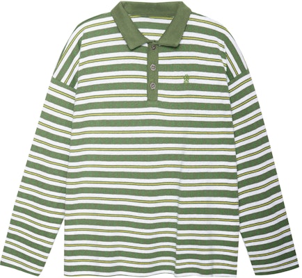 크롬하츠 SS23 스트라이프 로고 자수 긴팔 폴로 셔츠 그린 CH-036007303 Lookbook 크롬하츠 SS23 스트라이프 로고 자수 긴팔 폴로 셔츠 그린 CH-036007303