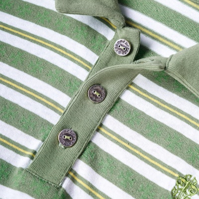 크롬하츠 SS23 스트라이프 로고 자수 긴팔 폴로 셔츠 그린 CH-036007303 Sizing 크롬하츠 SS23 스트라이프 로고 자수 긴팔 폴로 셔츠 그린 CH-036007303