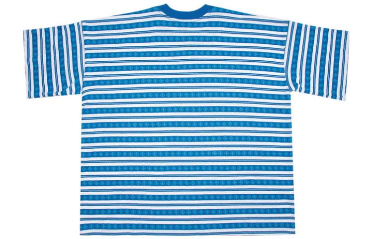 Lookbook Chrome Hearts SS23 Striped Logo Print Crewneck Short Sleeve Tee Blue - Men’s CH-036008149