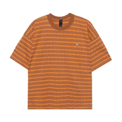 Chrome Hearts SS23 Striped Logo Print Unisex Orange T-Shirt. CH-036001167