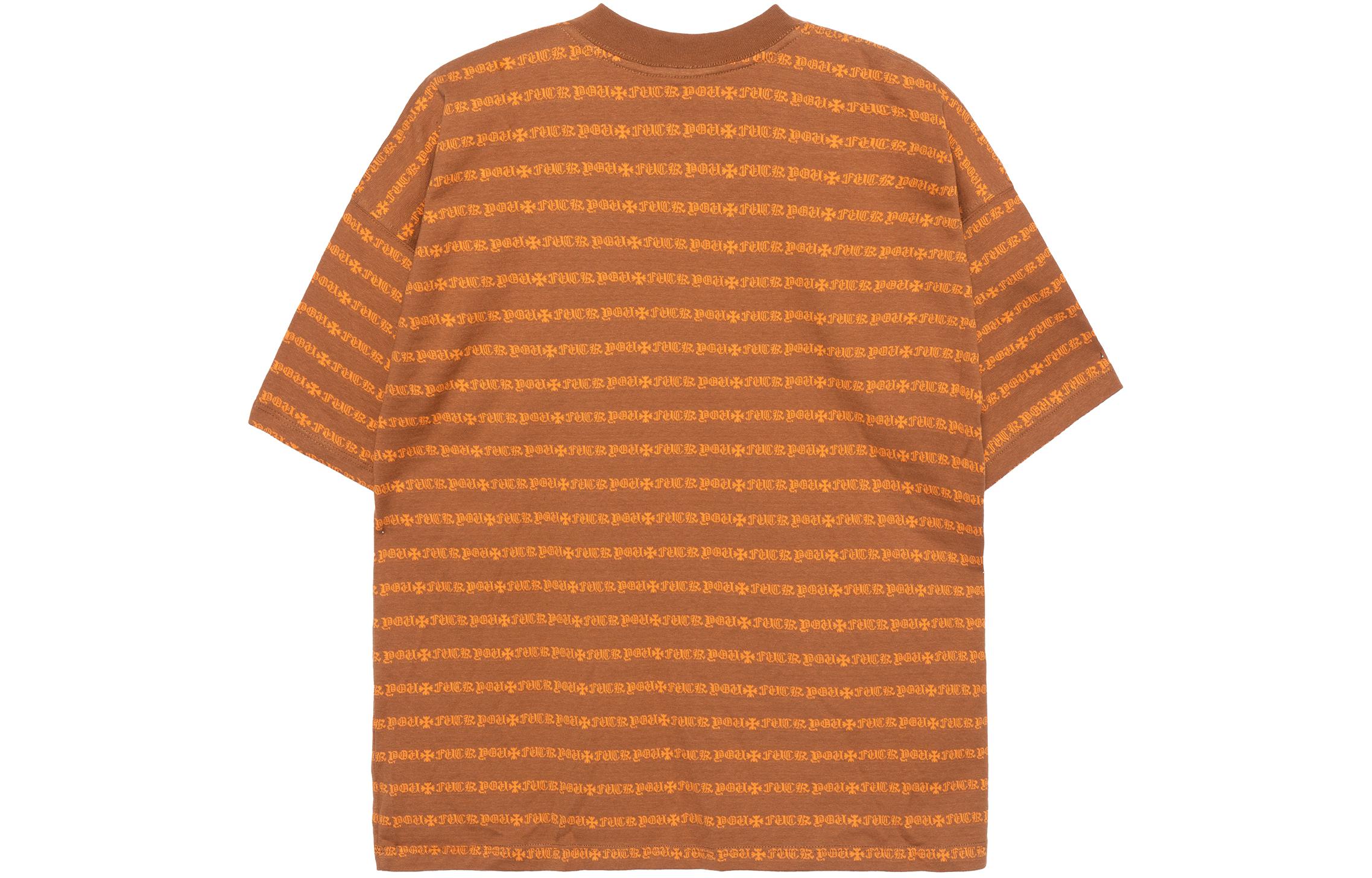 Lookbook Chrome Hearts SS23 Striped Logo Print Unisex Orange T-Shirt. CH-036001167