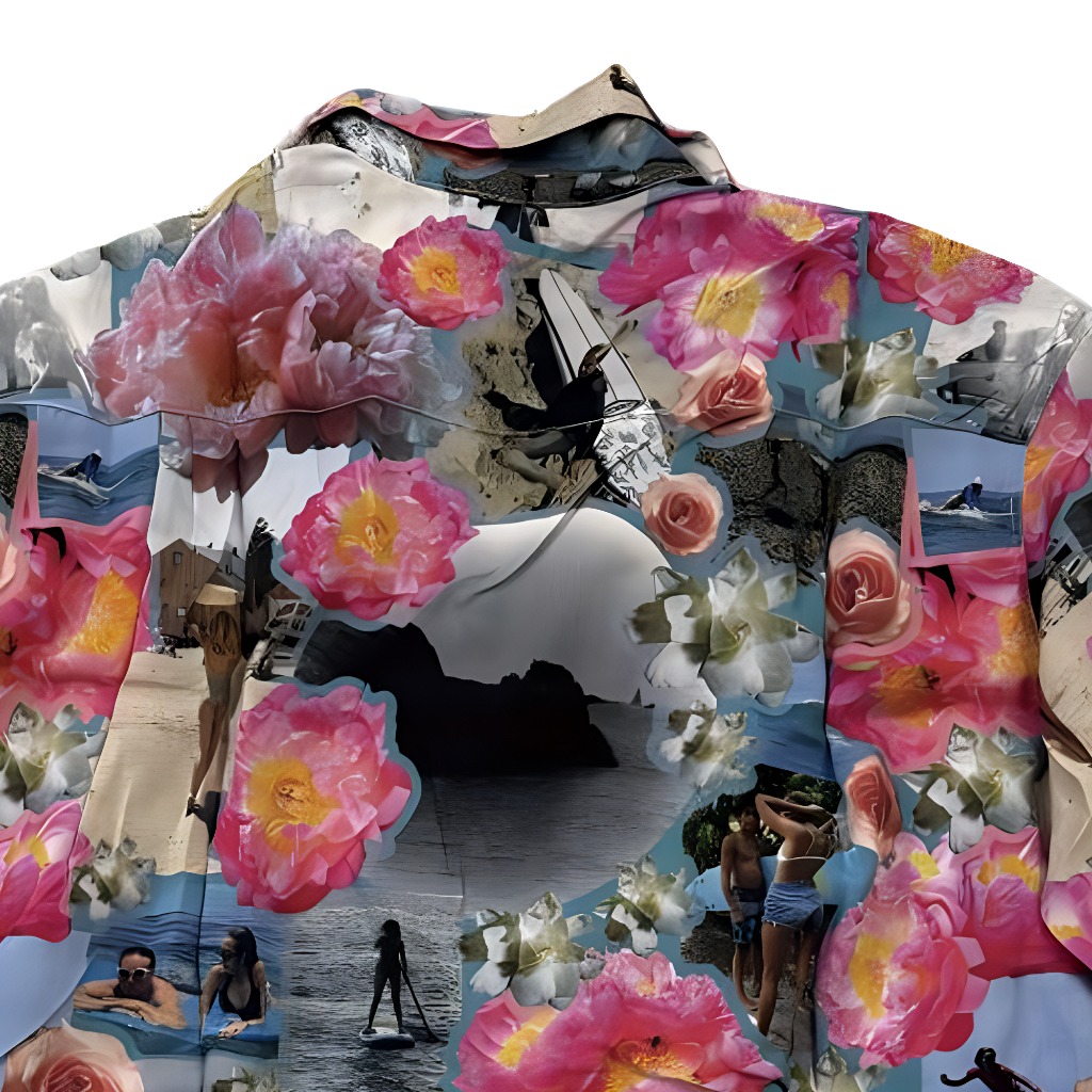 Sizing Chrome Hearts SS24 Kemeja Lengan Pendek Motif Bunga Pria Multi-Warna. CH-2024-2000