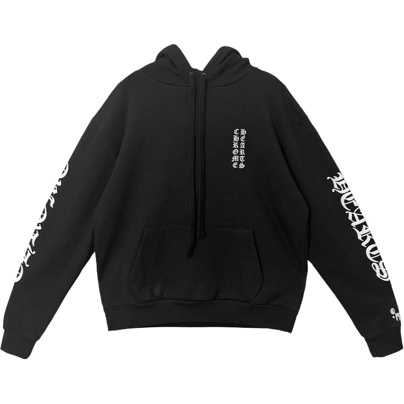 Chrome Hearts SS24 Letter Print Hoodie Unisex Black Pullover Sweatshirt. CH-2024-6500