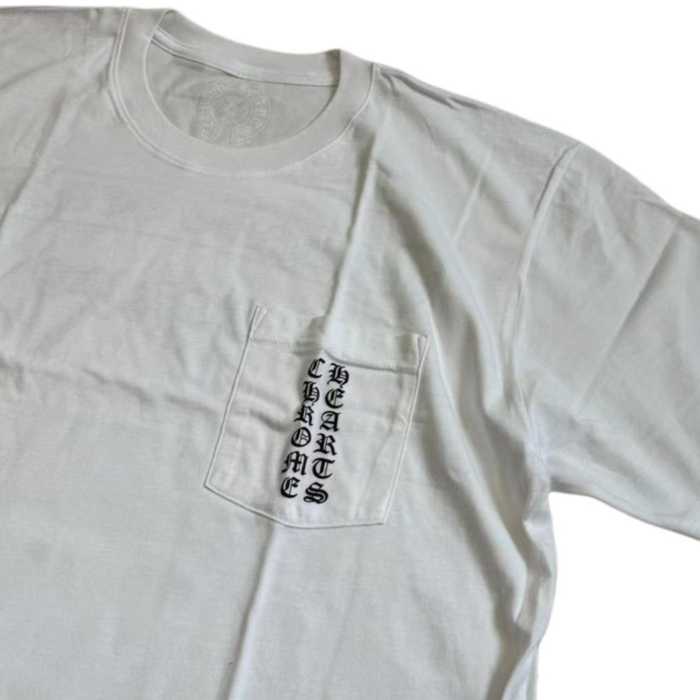 Shop Chrome Hearts SS24 Kaos Putih Logo Print Lengan Pendek Pria. CH-2024-038452