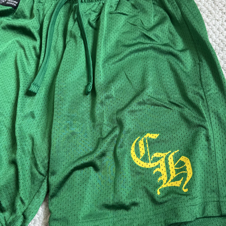 Shop Chrome Hearts SS24 綠色抽繩印花休閒短褲 男款 CH-20210422-002