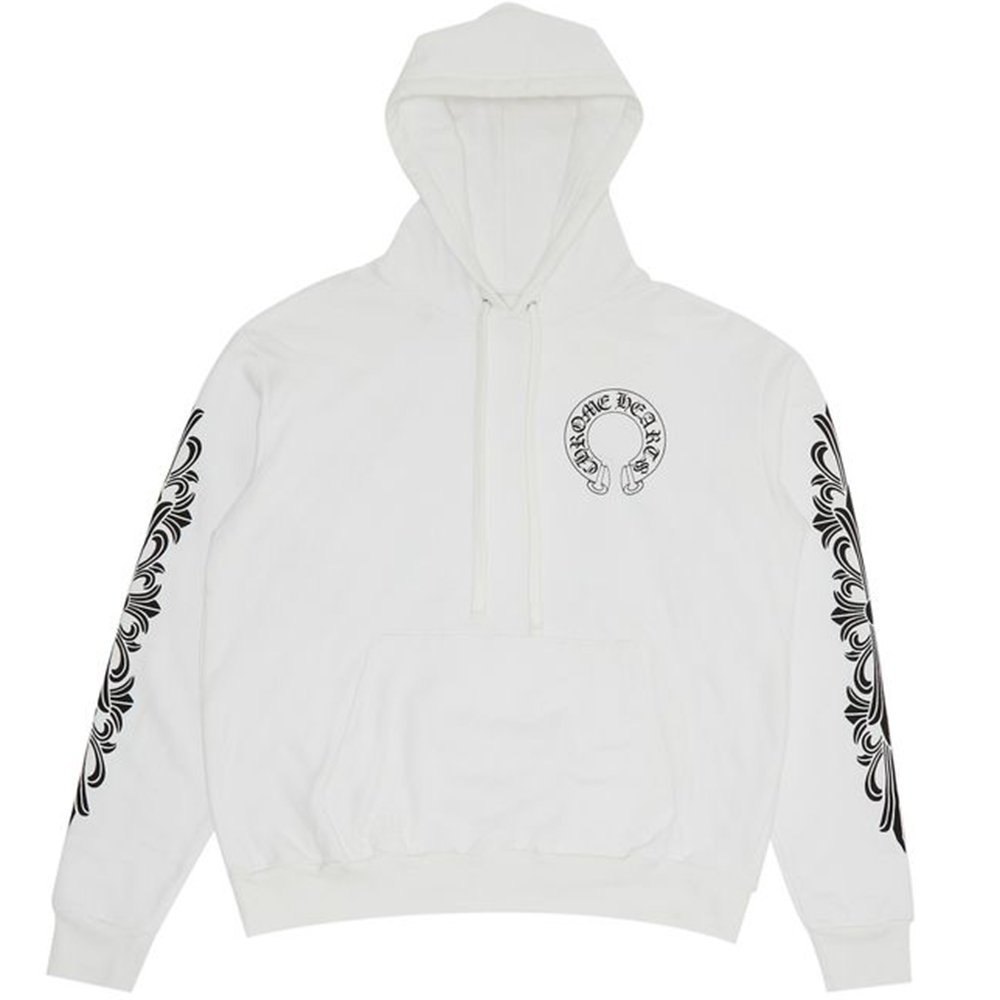 Chrome Hearts SS24 Logo Print White Zip-Up Hoodie Casual Wear CH-2024-9741