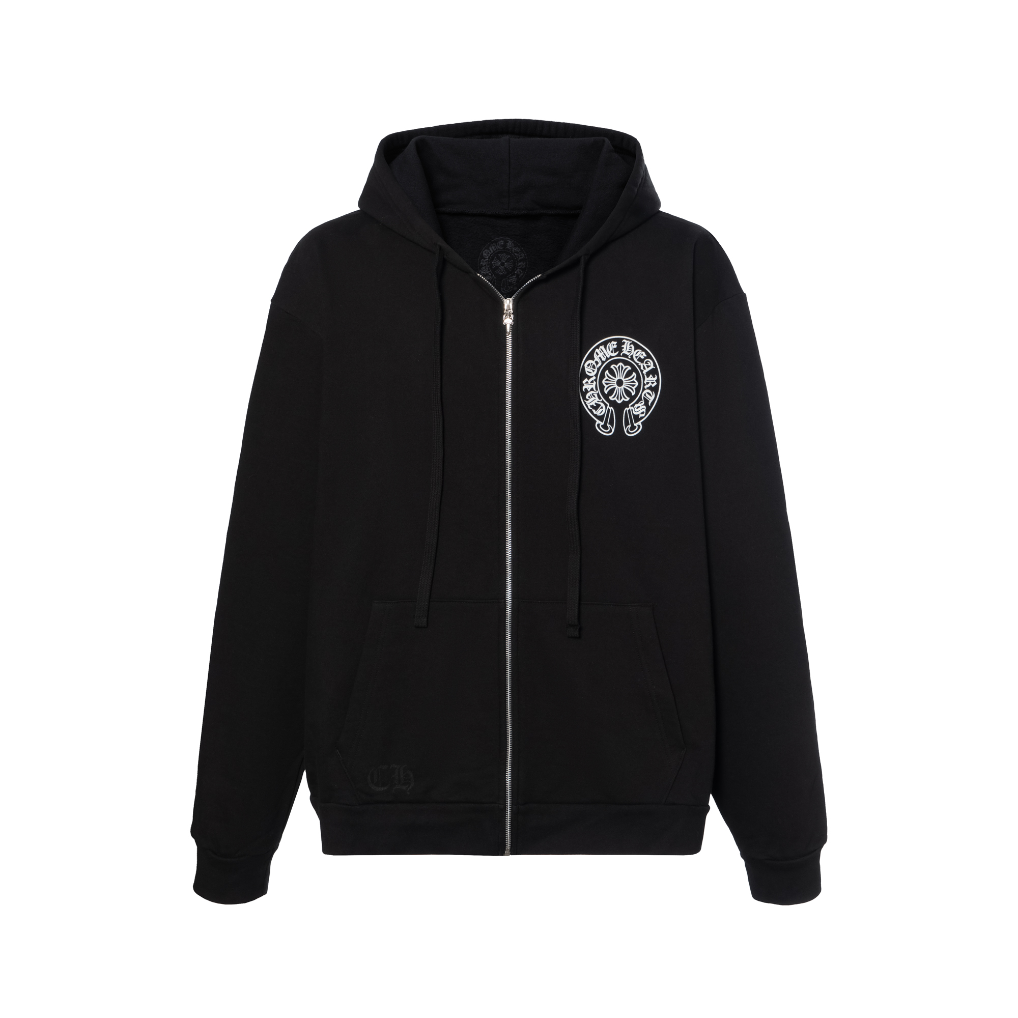 Chrome Hearts SS25 Miami Letter Print Zip-Up Hoodie Black Unisex CH-05216653