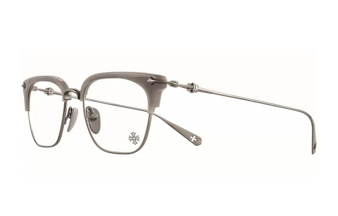 Order Cermin Mata Chrome Hearts Titanium Cross Unisex Bingkai Kelabu Unik. SLUNTRADICTION-BSG