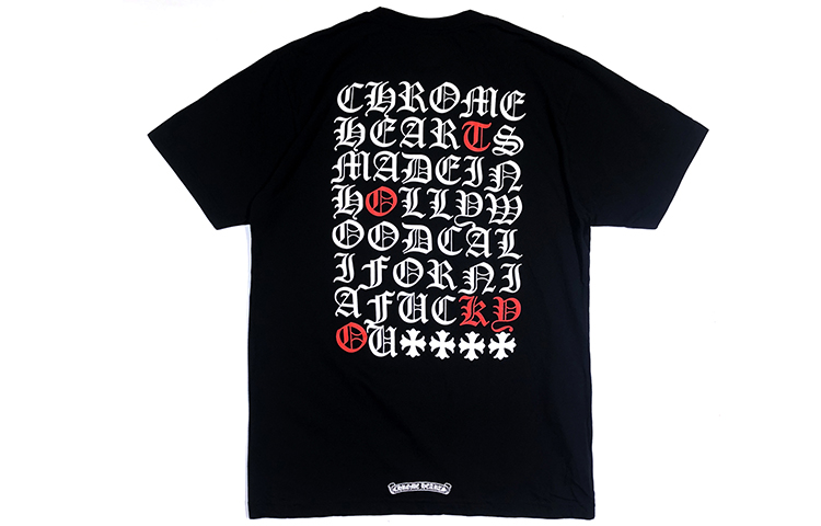 Order Chrome Hearts Edisi Tokyo Kaos Unisex Hitam dengan Cetak Sanskrit CH-026