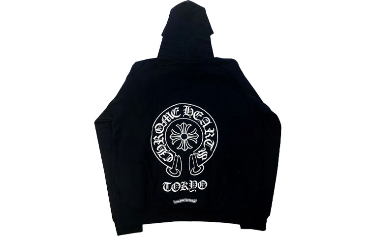 Order Chrome Hearts Tokyo Eksklusif Horseshoe Zip Hoodie Hitam. CH-191