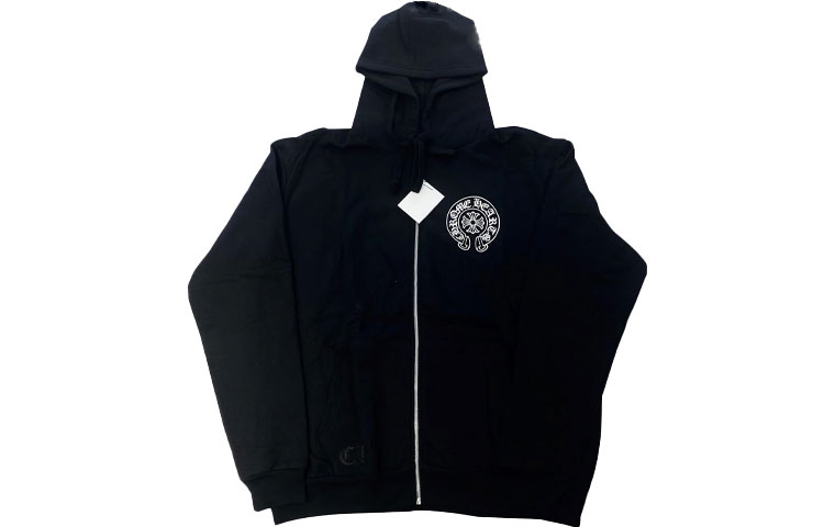 Lookbook Chrome Hearts Tokyo Eksklusif Horseshoe Zip Hoodie Hitam. CH-191