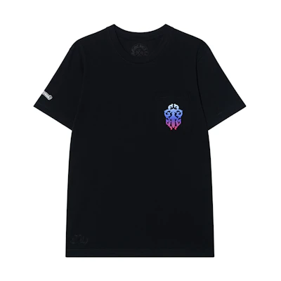 Chrome Hearts Unisex Black Gradient Horseshoe Scroll Short Sleeve Tee CH-106