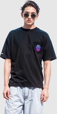 Chrome Hearts Unisex Black Gradient Horseshoe Scroll Short Sleeve Tee CH-106 Purchase Chrome Hearts Unisex Black Gradient Horseshoe Scroll Short Sleeve Tee CH-106