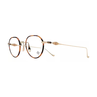 Chrome Hearts VAGIDICTORIAN Round Fashion Metal Eyeglasses Tortoise Gold Frame VAGIDICTORIAN-DTGP