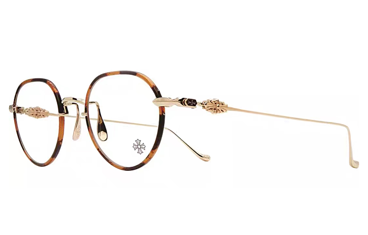 Chrome Hearts VAGIDICTORIAN Round Fashion Metal Eyeglasses Tortoise Gold Frame VAGIDICTORIAN-DTGP 圖 2