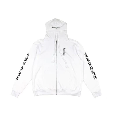 Chrome Hearts Vertical Logo FU Zip Hoodie Unisex White. CH-202221529