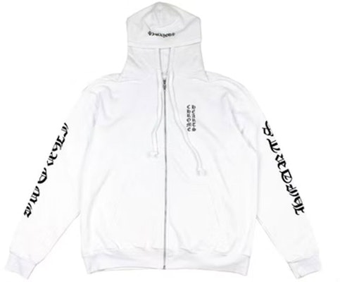 Chrome Hearts Vertical Logo FU Zip Hoodie Unisex White. CH-202221529 Order Chrome Hearts Vertical Logo FU Zip Hoodie Unisex White. CH-202221529