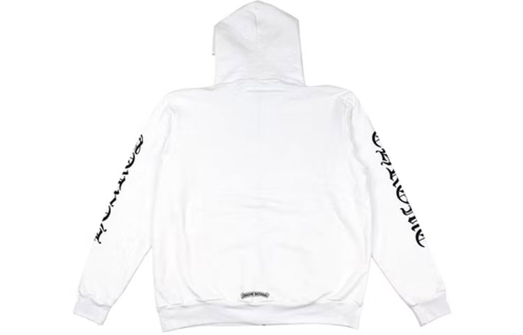 Lookbook Chrome Hearts Vertical Logo FU Zip Hoodie Unisex White. CH-202221529