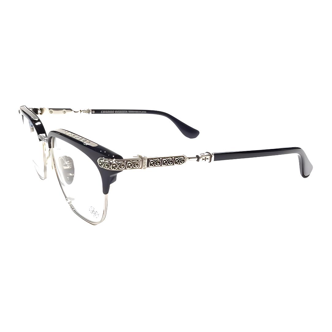 Chrome Hearts VERTICAL SMILE II Black/Shiny Silver Eyeglasses Unisex Frame. VERTICAL SMILE II-B/SS
