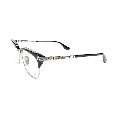 Chrome Hearts VERTICAL SMILE II Black/Shiny Silver Eyeglasses Unisex Frame. VERTICAL SMILE II-B/SS