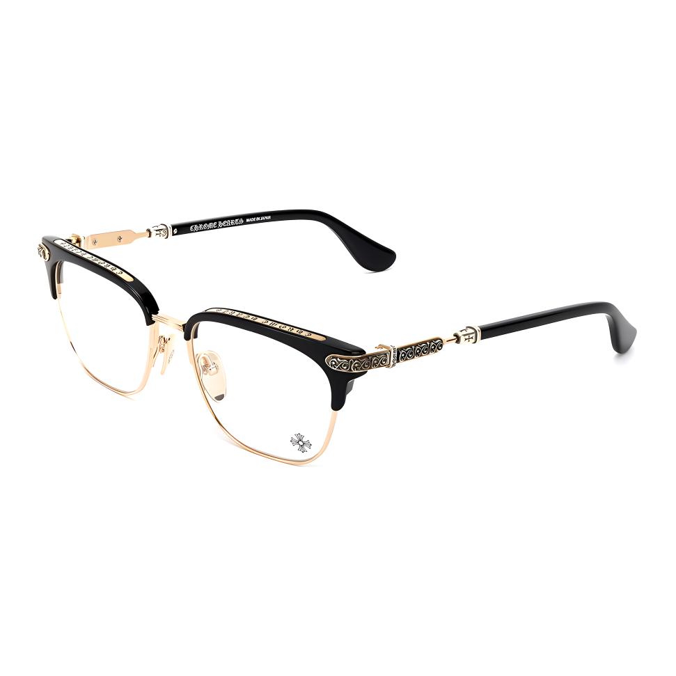 Chrome Hearts Vertical Smile II Square Black Optical Glasses Unisex. VERTICAL-SMILE-II