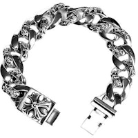 Chrome Hearts Vintage Fashion 925 Silver Unisex Bracelet. chain-box Chrome Hearts Vintage Fashion 925 Silver Unisex Bracelet. chain-box