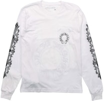 Camiseta Unisex Manga Larga Chrome Hearts Blanca Horseshoe Flor. CH-043-1 Order Camiseta Unisex Manga Larga Chrome Hearts Blanca Horseshoe Flor. CH-043-1