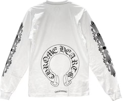 Camiseta Unisex Manga Larga Chrome Hearts Blanca Horseshoe Flor. CH-043-1 Lookbook Camiseta Unisex Manga Larga Chrome Hearts Blanca Horseshoe Flor. CH-043-1