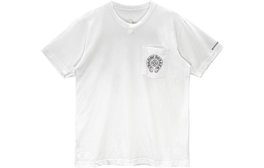Chrome Hearts White Horseshoe Scroll Cuff Logo Unisex T-shirt CH-104