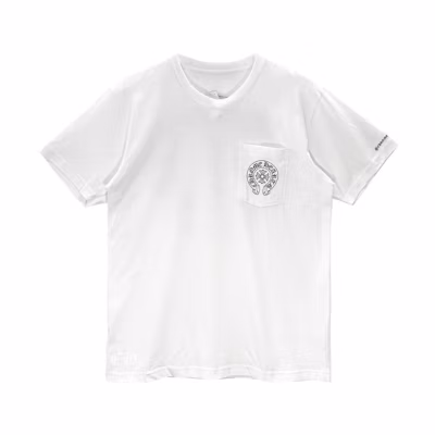 Chrome Hearts White Horseshoe Scroll Cuff Logo Unisex T-shirt CH-104
