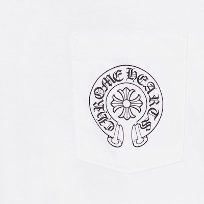 Chrome Hearts White Horseshoe Scroll Cuff Logo Unisex T-shirt CH-104 Details for Chrome Hearts White Horseshoe Scroll Cuff Logo Unisex T-shirt CH-104