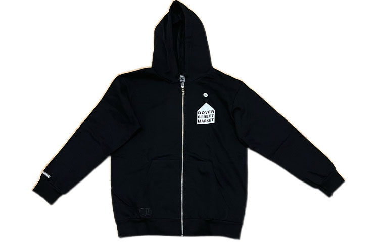 Chrome Hearts CDG Zip-Up Hoodie Fleece Black Collaborative Edition CH-097