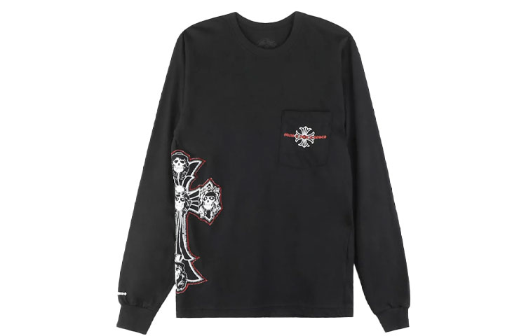 Chrome Hearts x Guns N' Roses Embroidered Logo Black Long Sleeve Sweatshirt Men CH-186