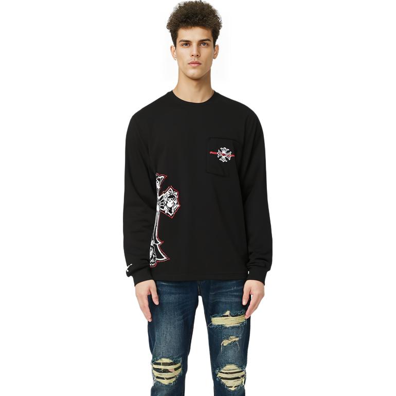 Purchase Chrome Hearts x Guns N'' Roses 刺绣标志黑色长袖卫衣 男款 CH-186