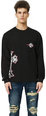 Chrome Hearts x Guns N'' Roses 刺绣标志黑色长袖卫衣 男款 CH-186 Purchase Chrome Hearts x Guns N'' Roses 刺绣标志黑色长袖卫衣 男款 CH-186