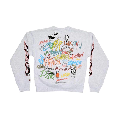 Chrome Hearts Matty Boy Cartoon Graffiti Pullover Hoodie Unisex Grey CH-SS21-6171