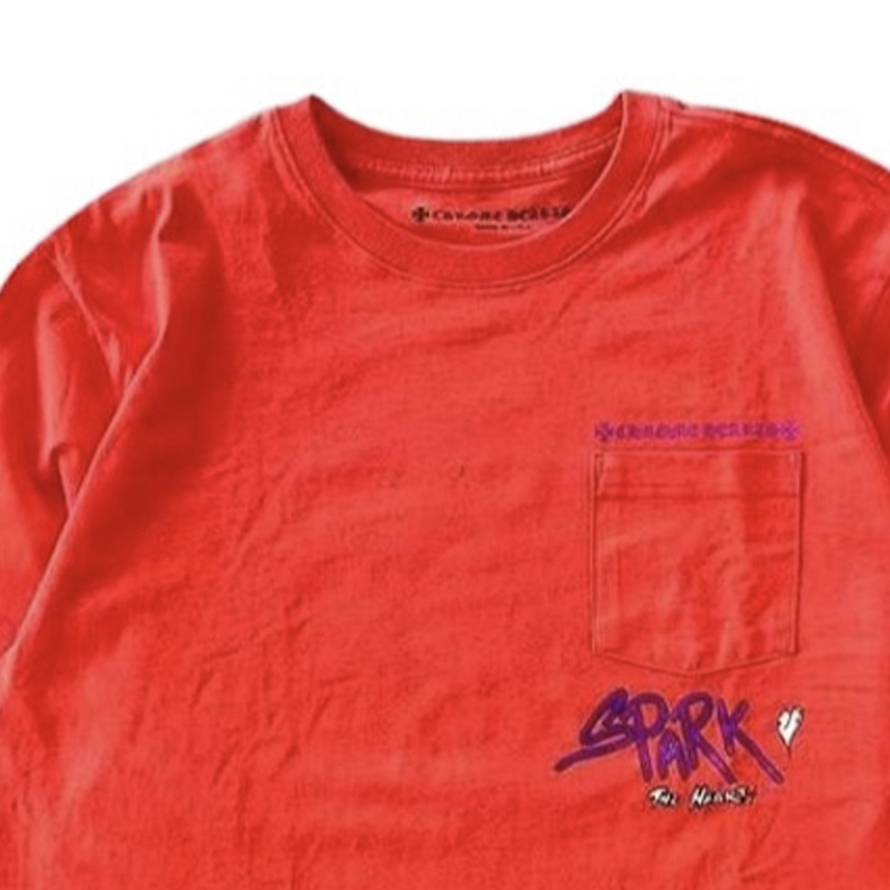 Shop Chrome Hearts x Matty Boy 涂鸦心长袖红色圆领毛衣 CH-034023361