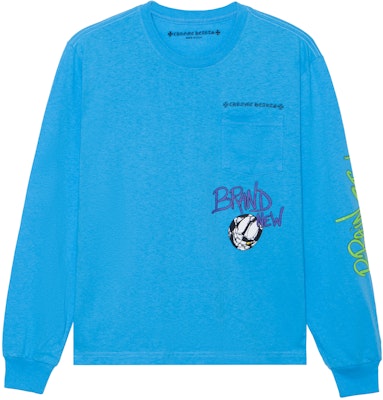 Chrome Hearts x Matty Boy SS24 Blue Letter Graphic Print Long Sleeve Unisex Tee CH-2024-0428 Buy Chrome Hearts x Matty Boy SS24 Blue Letter Graphic Print Long Sleeve Unisex Tee CH-2024-0428