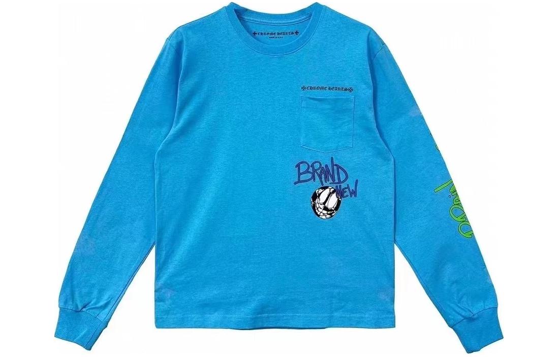 Order Chrome Hearts x Matty Boy SS24 Blue Letter Graphic Print Long Sleeve Unisex Tee CH-2024-0428