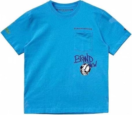 Camiseta Unisex Chrome Hearts x Matty Boy SS24 Azul con Gráficos de Letras. CH-2024-0409 Order Camiseta Unisex Chrome Hearts x Matty Boy SS24 Azul con Gráficos de Letras. CH-2024-0409