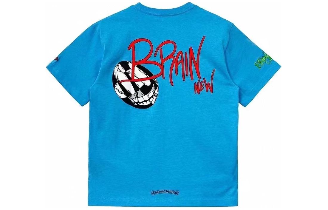 Lookbook Camiseta Unisex Chrome Hearts x Matty Boy SS24 Azul con Gráficos de Letras. CH-2024-0409